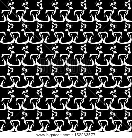 polar night with reindeer and sledges (pattern)