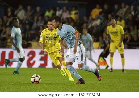 VILLARREAL, SPAIN - OCTOBER 16th: Cabral with ball during La Liga soccer match between Villarreal CF and R.C. Celta de Vigo at El Madrigal Stadium on October 16, 2016 in Villarreal, Spain