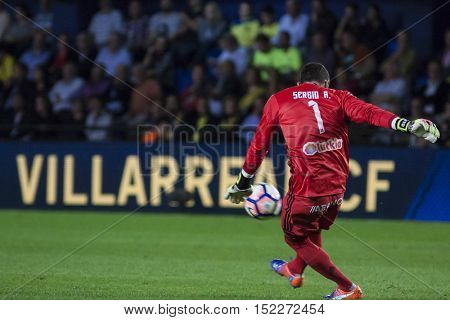 VILLARREAL, SPAIN - OCTOBER 16th: Sergio during La Liga soccer match between Villarreal CF and R.C. Celta de Vigo at El Madrigal Stadium on October 16, 2016 in Villarreal, Spain