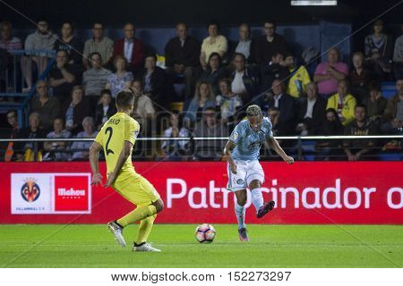 VILLARREAL, SPAIN - OCTOBER 16th: Pione Sisto during La Liga soccer match between Villarreal CF and RC Celta de Vigo at El Madrigal Stadium on October 16, 2016 in Villarreal, Spain