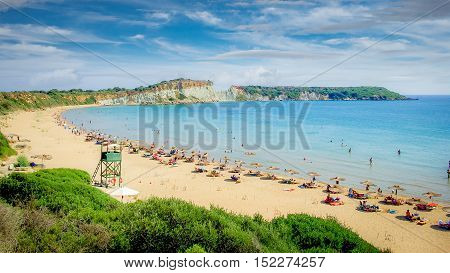 Gerakas beach on Zakynthos Island, Greece. It is a protected area of Caretta Caretta turtle nesting site.