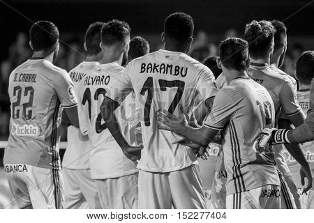 VILLARREAL, SPAIN - OCTOBER 16th: Pione Sisto during La Liga soccer match between Villarreal CF and RC Celta de Vigo at El Madrigal Stadium on October 16, 2016 in Villarreal, Spain