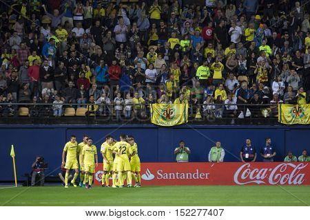 VILLARREAL, SPAIN - OCTOBER 16th: Pione Sisto during La Liga soccer match between Villarreal CF and RC Celta de Vigo at El Madrigal Stadium on October 16, 2016 in Villarreal, Spain