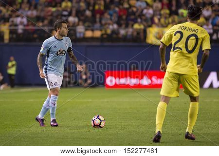 VILLARREAL, SPAIN - OCTOBER 16th: Pione Sisto during La Liga soccer match between Villarreal CF and RC Celta de Vigo at El Madrigal Stadium on October 16, 2016 in Villarreal, Spain