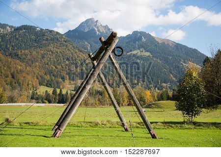 High ropes course, climbing garden, mountains, nature,