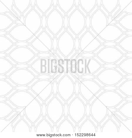 Seamless vector ornament. Modern geometric pattern with repeating light silver wavy lines