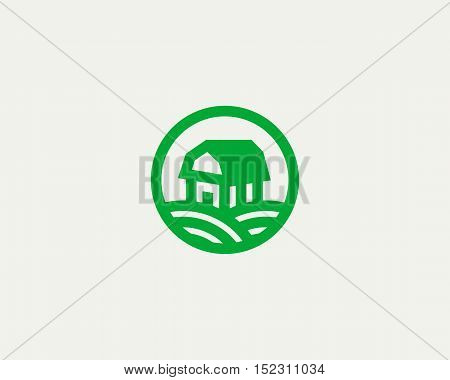 Farm house vector logotype. Natural farm organic products logo symbol
