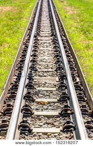 Narrow-gauged rail profile in straight direction in Germany