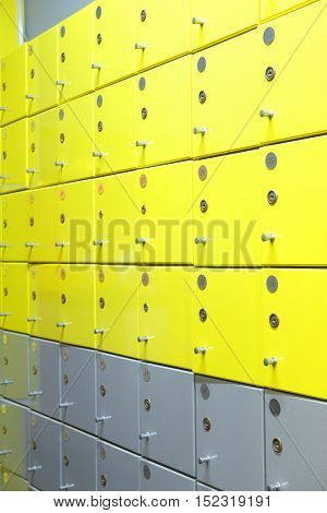 Interior of a locker room in fitness club