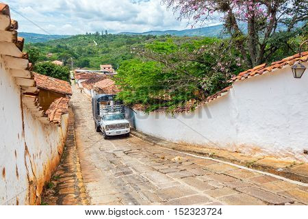 Colonial Street And Old Truck