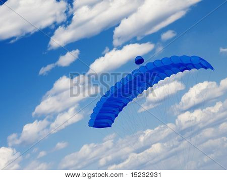 blau bewölktem Himmel und steigenden Fallschirm