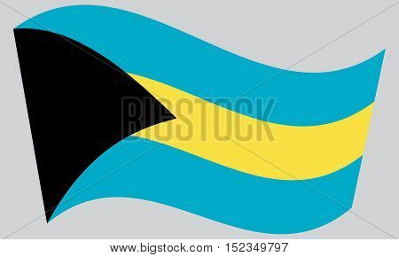 Bahamian national official flag. Patriotic symbol banner element background. Correct colors. Flag of Bahamas waving on gray background vector