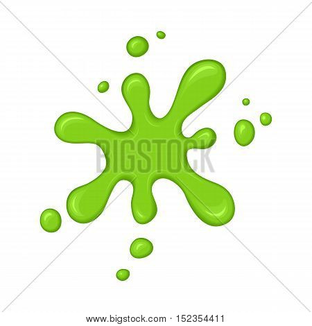 Green slime splash blot. Slime blot isolated on white background. Vector green abstract shape