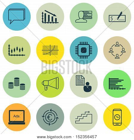 Set Of 16 Universal Editable Icons For Travel, Statistics And Airport Topics. Includes Icons Such As