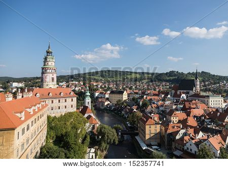 Renaissance 16th century castle from the Rozmberk family Cesky Krumlov Czech Republic