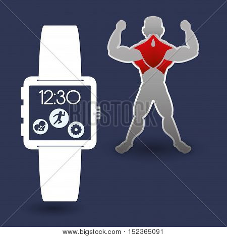 fitness app technology icons vector illustration design
