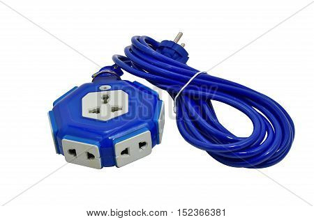 Blue outlet isolated on white. Great details.