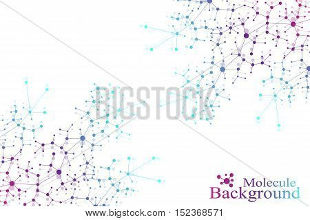 Structure molecule atom dna and communication background. Concept of neurons. Scince illustration of a DNA molecule and neurons. Nervous system. Medical scientific backdrop. Vector illustration