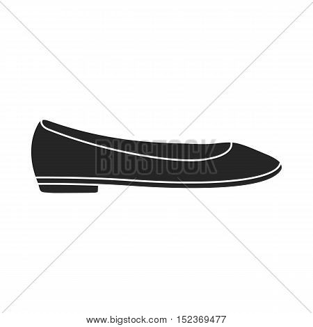 Ballet shoes icon in black style isolated on white background. Shoes symbol vector illustration.