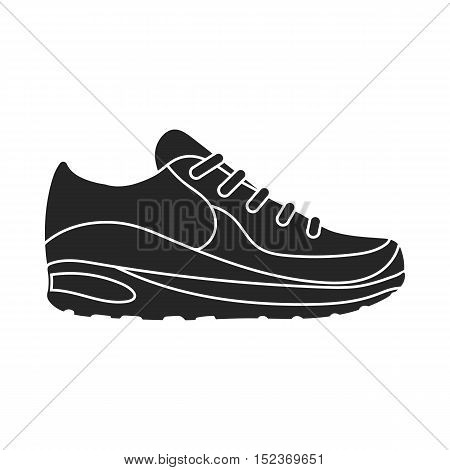 Sneakers icon in  black style isolated on white background. Shoes symbol vector illustration.