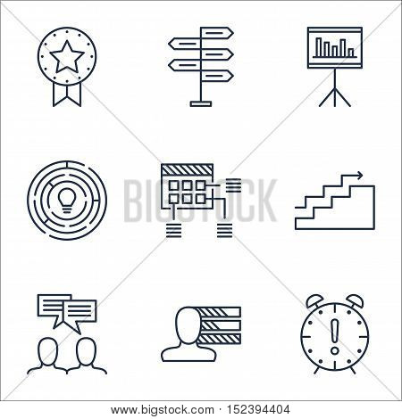 Set Of Project Management Icons On Innovation, Growth And Time Management Topics. Editable Vector Il