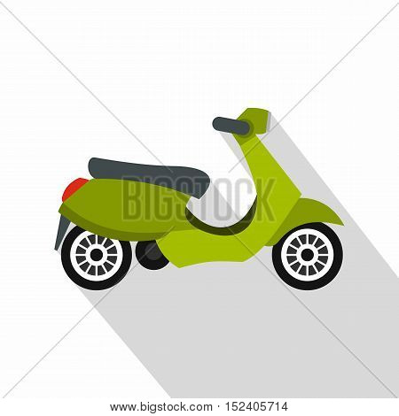 Green scooter icon. Flat illustration of green scooter vector icon for web isolated on white background