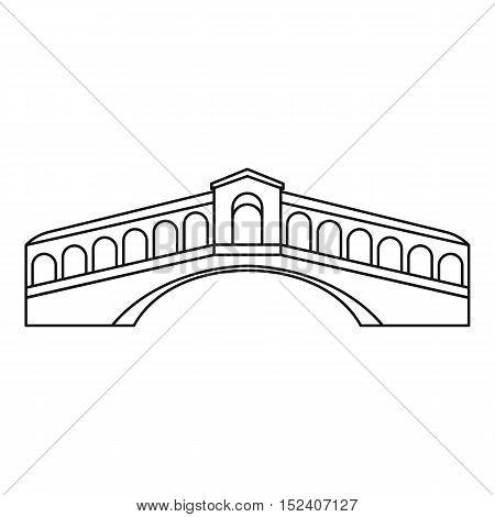Rialto Bridge in Venice icon. Outline illustration of Rialto Bridge vector icon for web