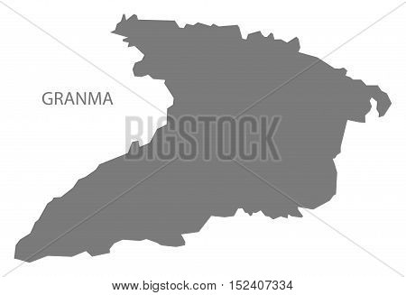 Granma Cuba Map grey illustration high res