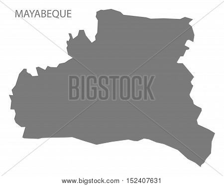 Mayabeque Cuba Map grey illustration high res