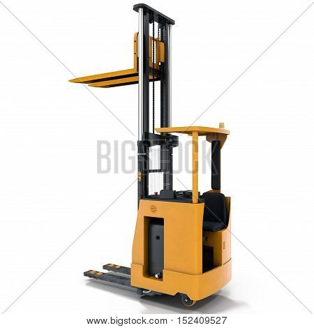 The render of self-propelled loader under the white background. 3D illustration