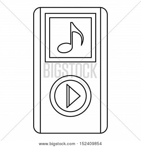 Portable media player icon. Outline illustration of portable media player vector icon for web