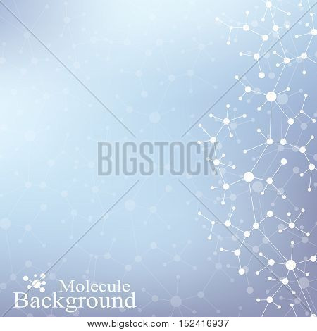 Structure molecule atom dna and communication background. Concept of neurons. Scince illustration of a DNA molecule and neurons. Nervous system. Medical scientific backdrop. Vector illustration