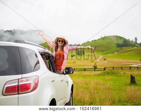 Women at Phu Khao Ya (Grass hill) in Ranong, Thailand