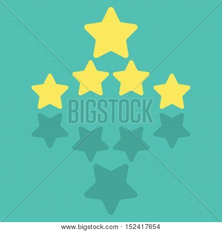 Five Star Product Quality Rating With Reflection