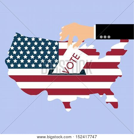Presidential Election Day Vote. American Flag's Symbolic Elements - Red Stripes and White Stars.