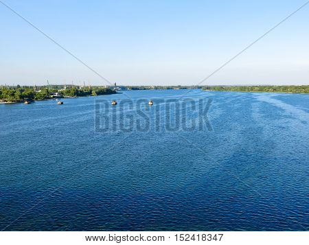 View on the river Dnieper on summer