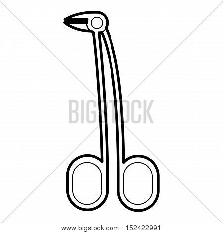Surgical forceps icon. Outline illustration of surgical forceps vector icon for web