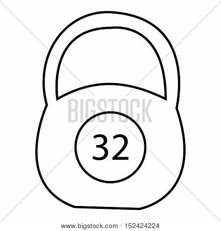 Weight thirty two pounds icon. Outline illustration of weight thirty two pounds vector icon for web