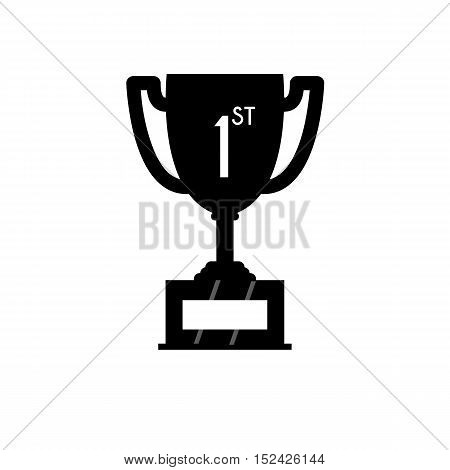 Winner Trophy Cup Icon. Sport Competition Silhouette Symbol. Vector Illustration.