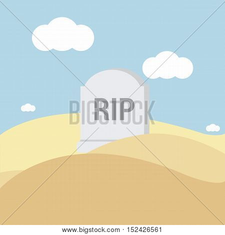 Grave flat design vector,  Gravestone Icon Eps10, Gravestone Icon Vector