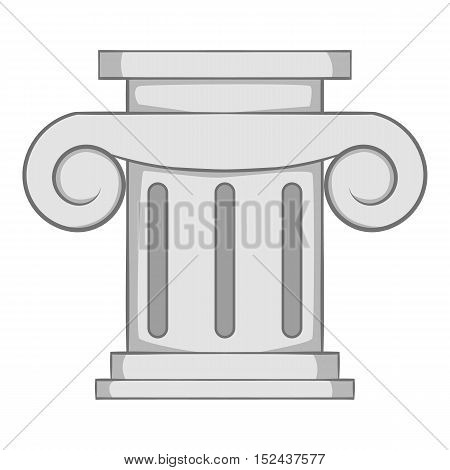 Roman column icon. Gray monochrome illustration of roman column vector icon for web