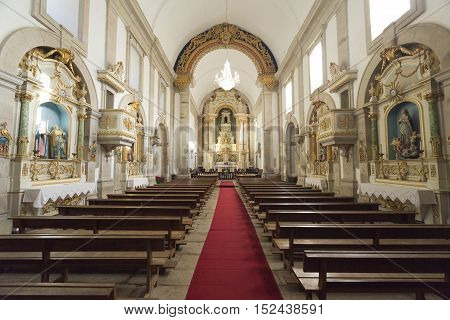 PENEDA, PORTUGAL - October 8, 2016: General view of the interior of the Church of Our Lady in the Peneda Geres National Park North of Portugal