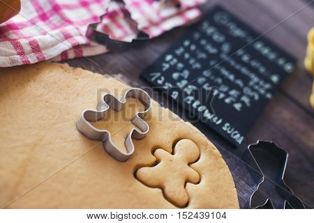 Preparation of gingerbread cookies.Ingredients necessary to make gingerbread pastry