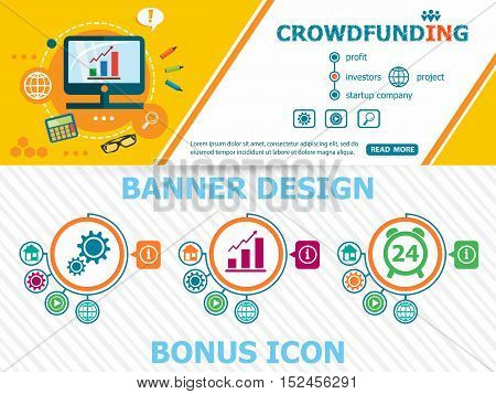 Crowdfunding Design Concepts And Abstract Cover Header Background
