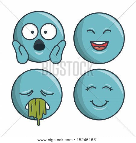 collection set emoticons differents expression vector illustration eps 10