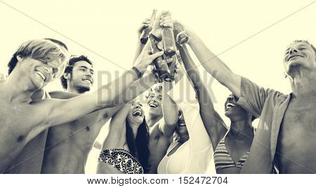 Beach Party Freedom Vacation Leisure Activity Concept