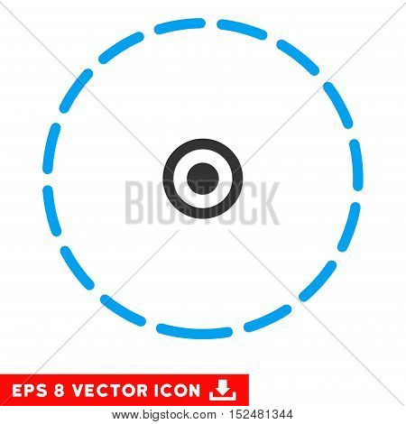 Round Area EPS vector pictogram. Illustration style is flat iconic bicolor blue and gray symbol on white background.