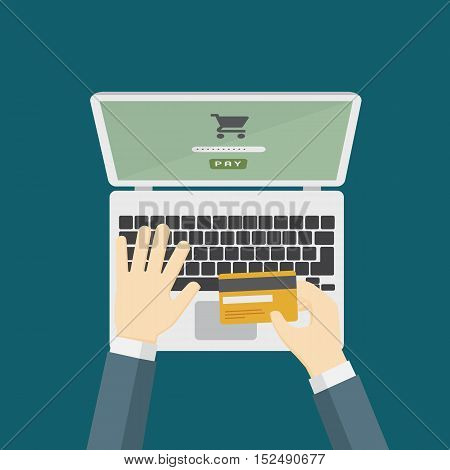 Illustration of online payment with credit card