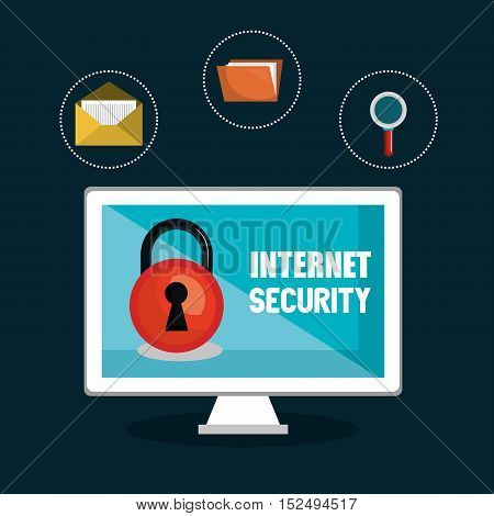 lock internet security file luope design vector illustration eps 10