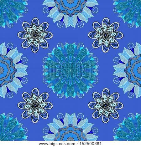 Blue lace. Round lace pattern on an azure background